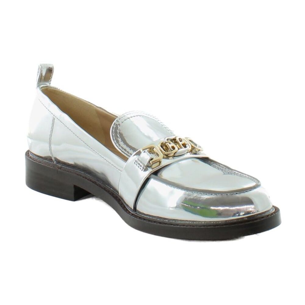 Sam Edelman Silver Metallic Flats with Gold Chain